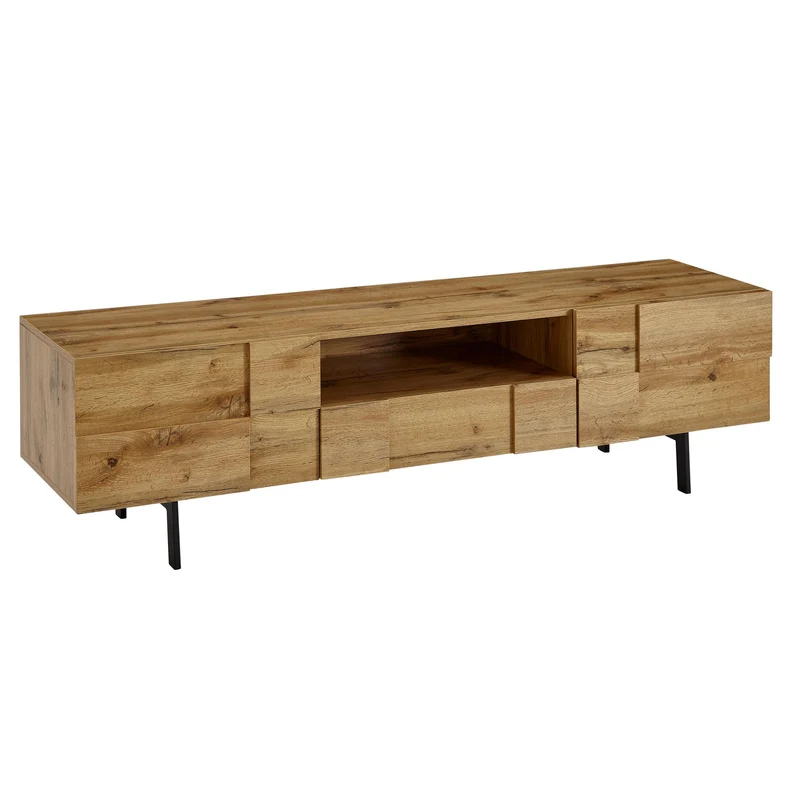 Lowboard Eiche-Dekor 160x46x43cm TV-Kommode 2 Türen Modern