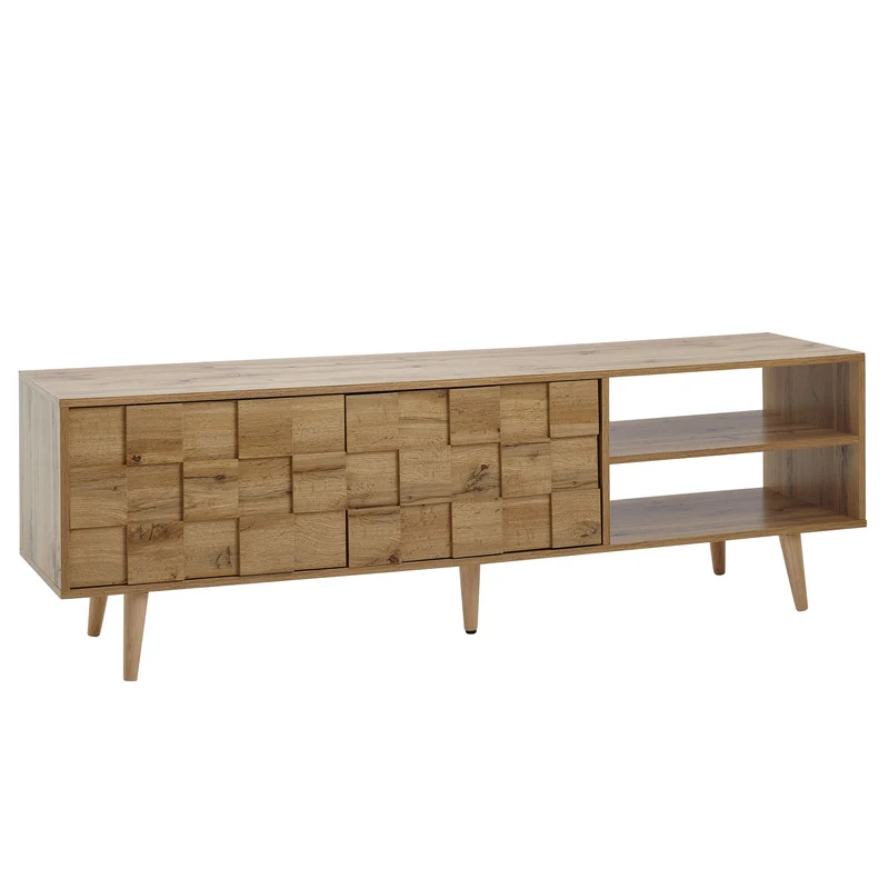 Lowboard Eiche-Dekor 160x51x40cm TV-Kommode 2 Türen Modern