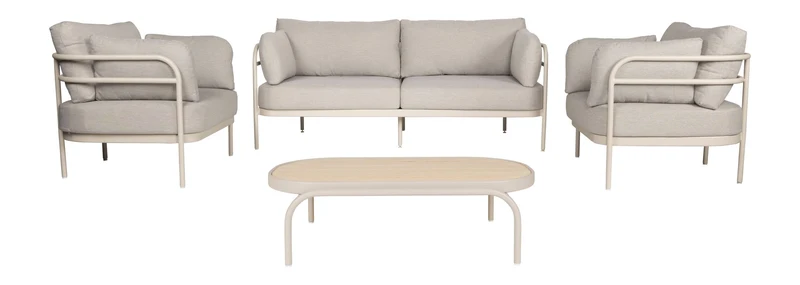 Gartenmöbel-Set Vistia mit Sofa & Coffee Table, Aluminium Beige