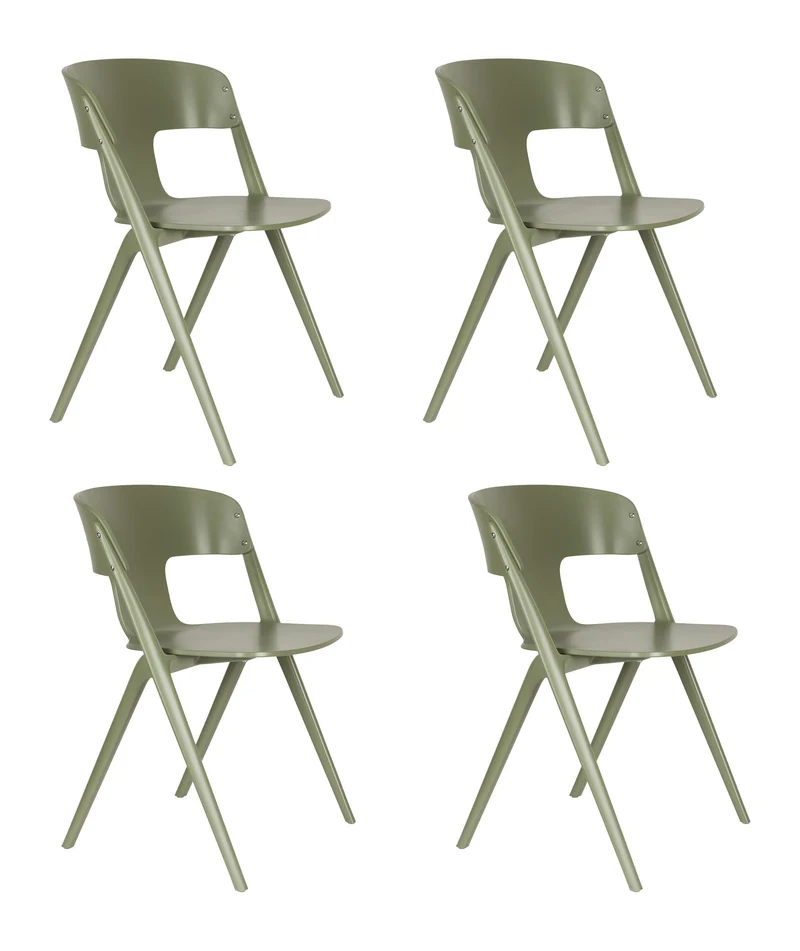 Gartenstuhl Horizon 4er-Set, Forest Green aus Polypropylen von Zuiver
