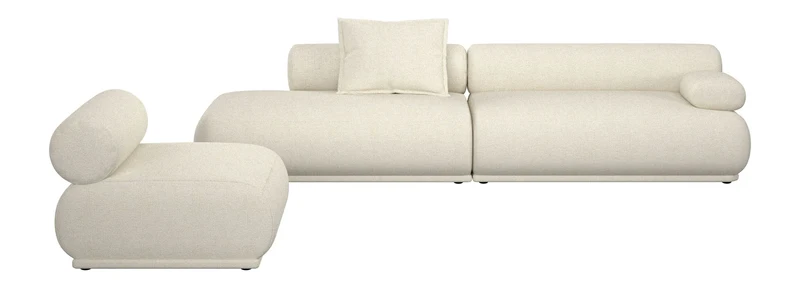 Sofa Rembrandt 4,5-Sitzer Beige mit weichem Rippstoff-Bezug