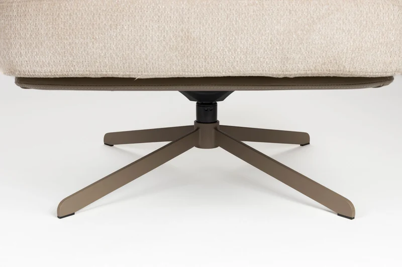 Loungesessel Benjamin mit drehbarem Metallgestell, Beige von Zuiver