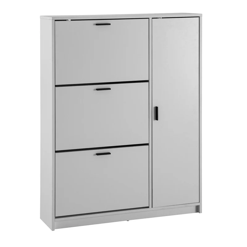 Schuhschrank Weiß 90x120x24 cm Modern Flurschrank mit Ablage