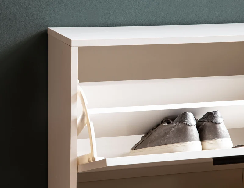 Schuhschrank Weiß 90x120x24 cm Modern Flurschrank mit Ablage