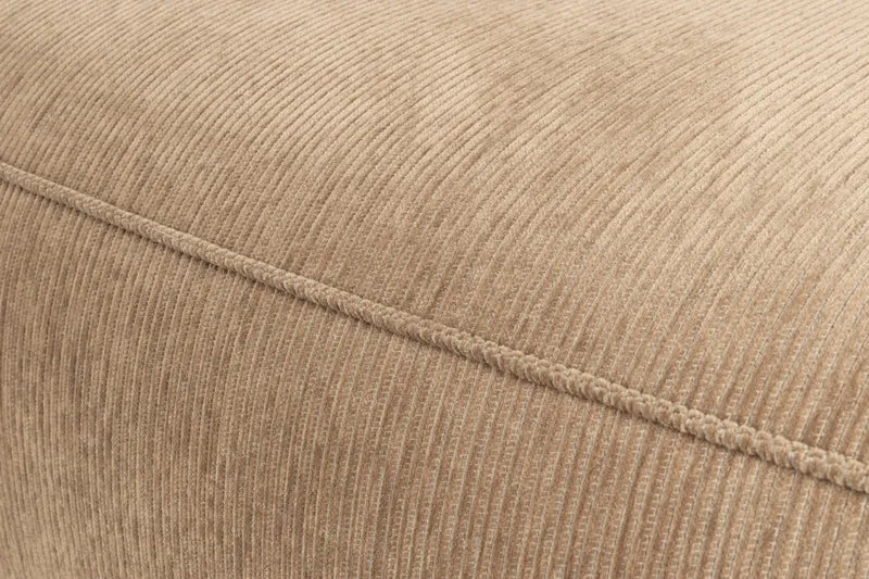 Ecksofa Fat Freddy Rib Left Caramel mit Rippenstoff von Zuiver