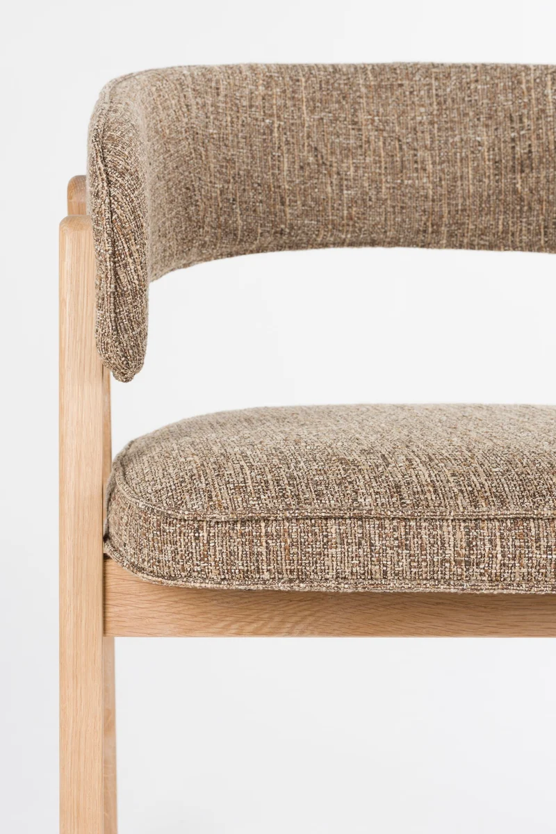 Sessel Bright Braun für Esszimmer mit Eichenholzgestell von Zuiver