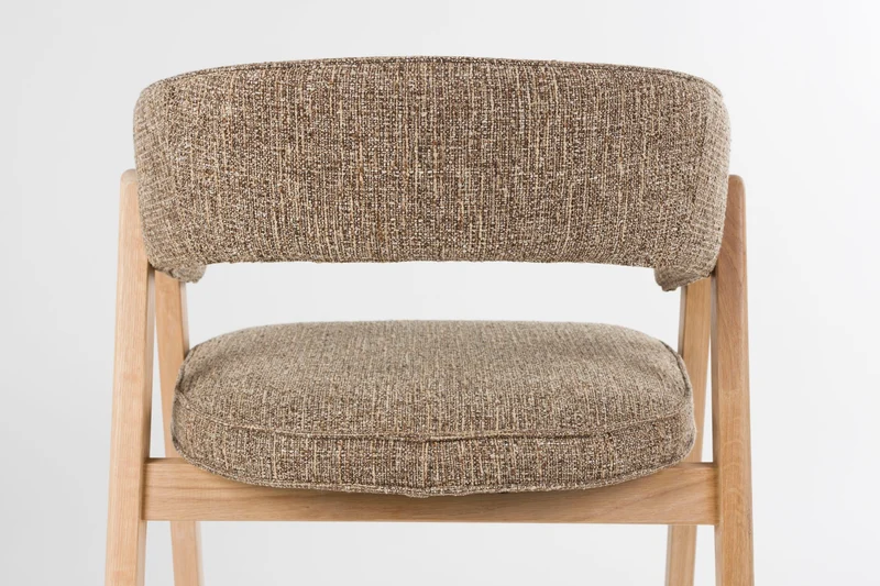 Sessel Bright Braun für Esszimmer mit Eichenholzgestell von Zuiver
