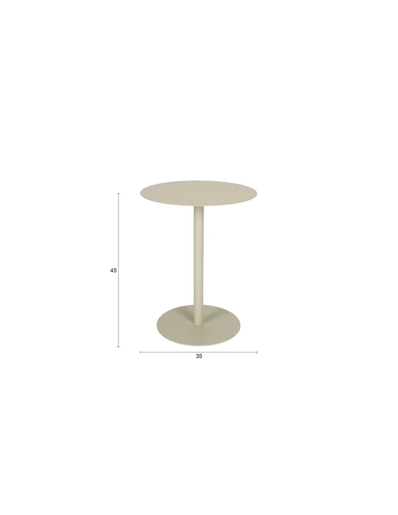 Beistelltisch Snow von Zuiver, rund aus Edelstahl in Beige
