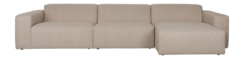 Sofa Milka 4,5-Sitzer rechts Cappuccino mit Chaiselongue von Zuiver