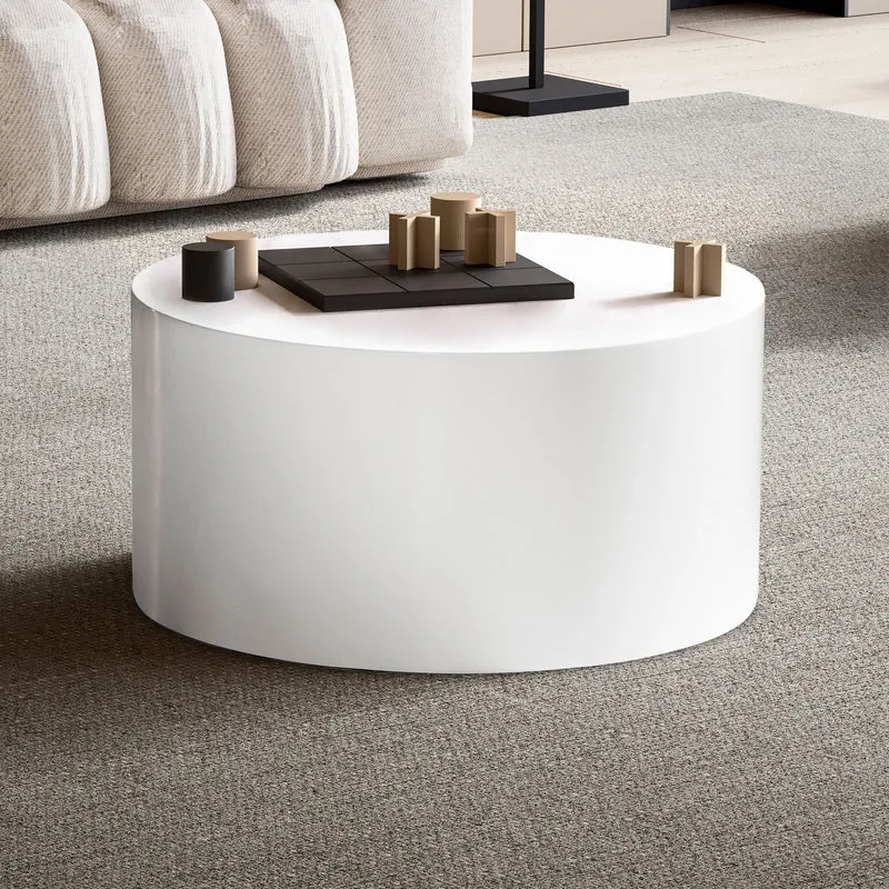 Couchtisch Monobloc 60x60x30cm Weiß Hochglanz Rund Modern Design