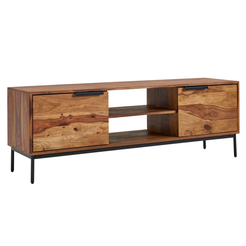 Lowboard Sheesham Massivholz 147x51x38cm TV-Kommode Modern