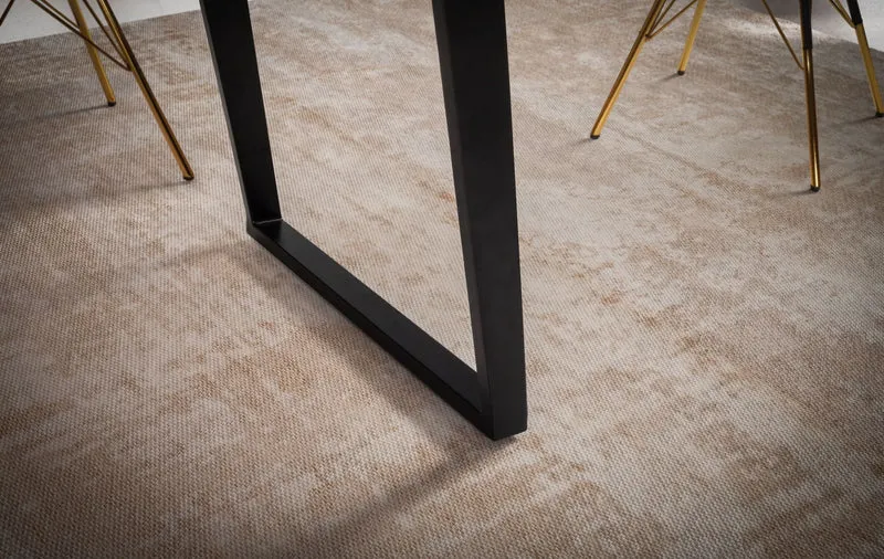 Esszimmertisch 120x60x76cm Akazie Massivholz Metall U-Beine Schwarz