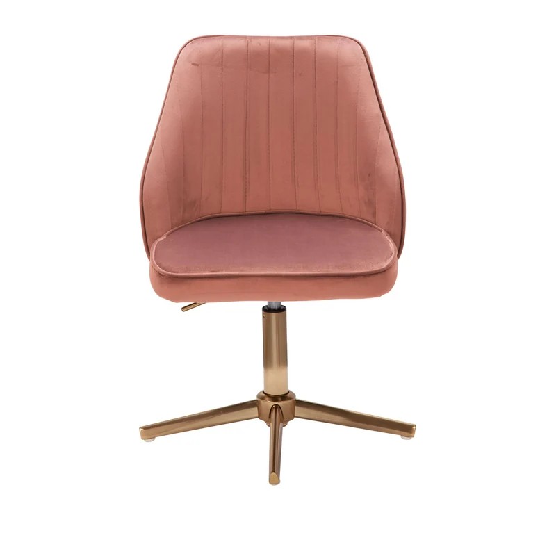 Schreibtischstuhl Rosa Samt Design Drehstuhl Höhenverstellbar Home-Office