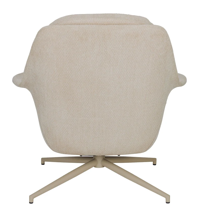 Loungesessel Philly Zuiver, drehbar in Beige mit weichem Stoffbezug
