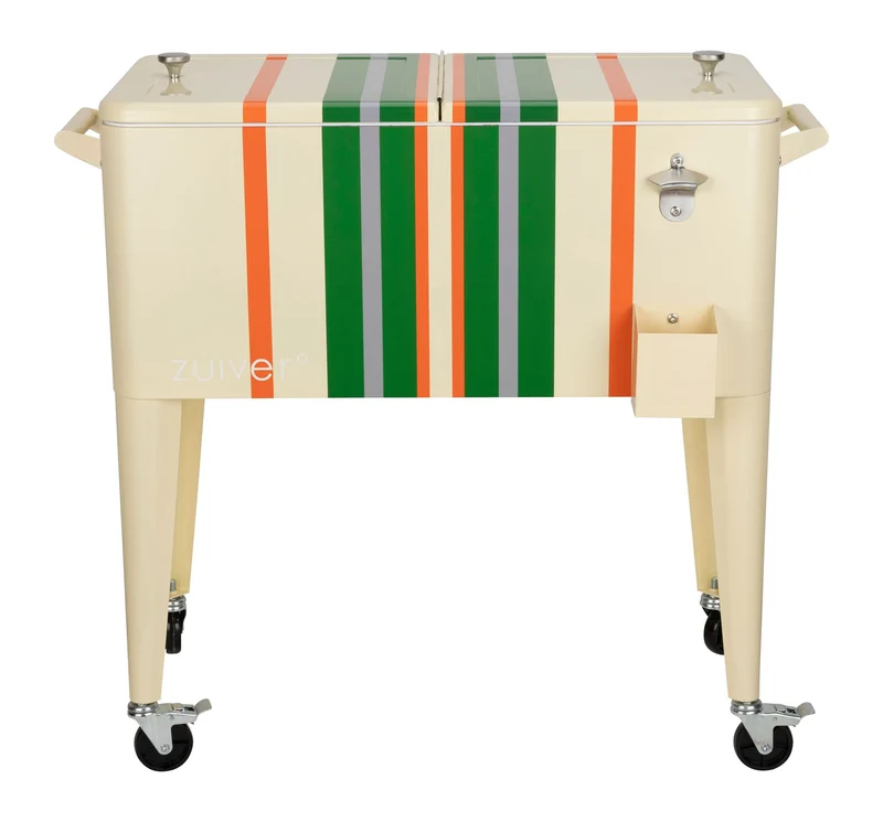 Kühlbox Cooler Be Cool Stripes Lemon mit Rollen und Griffen