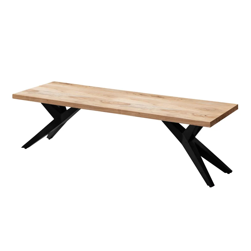 Esszimmerbank 175x45 Akazie Massivholz Metall Loft-Style Industrial