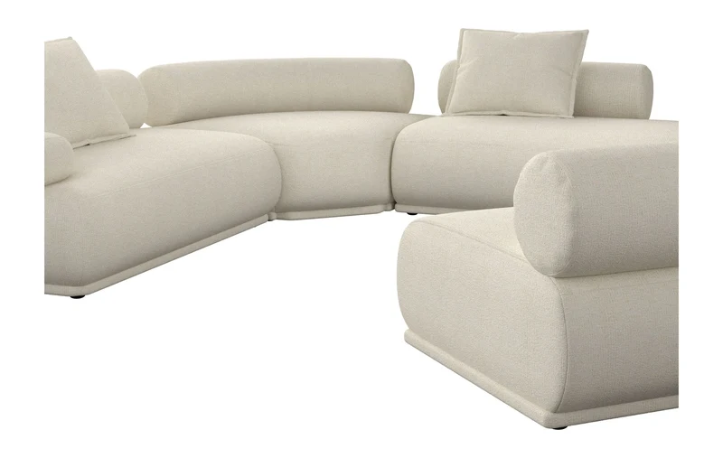 Ecksofa Rembrandt 7,5-Sitzer Links in Beige mit Rippstoff von Zuiver