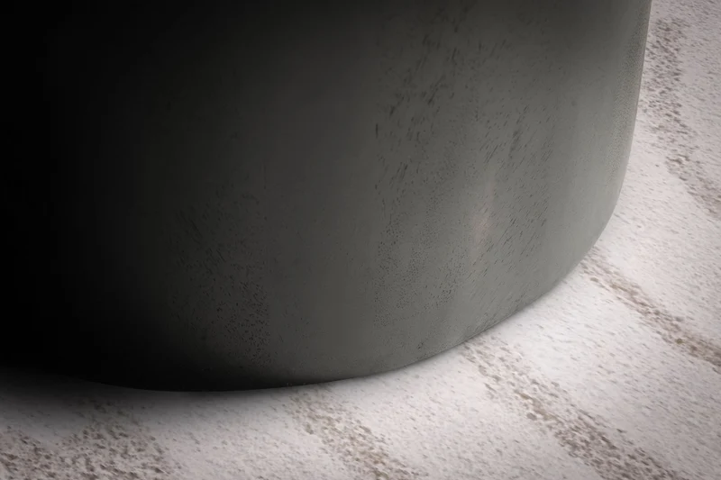 Couchtisch Mango Massivholz Rund 60x60x40cm Schwarz Trommelgestell