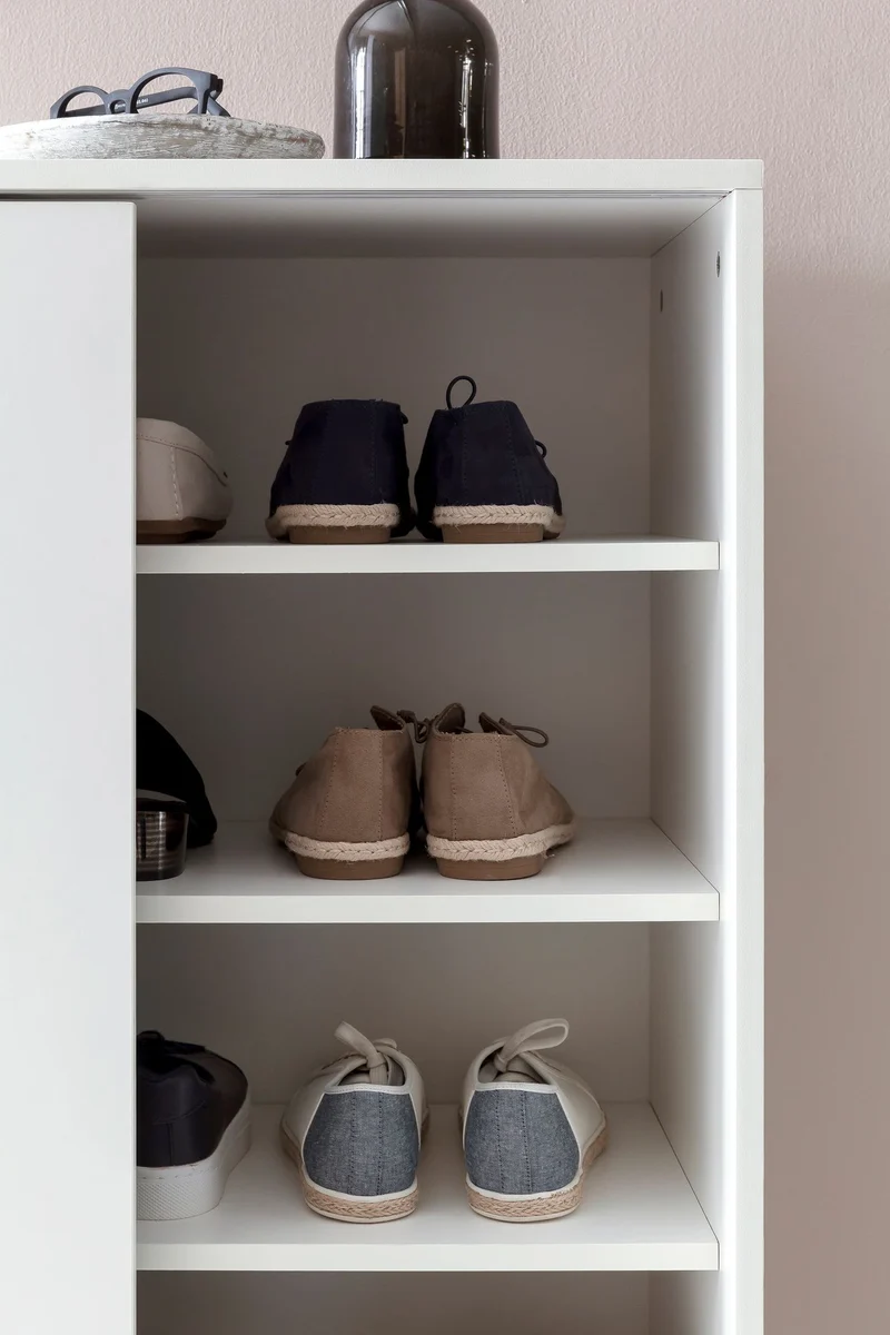 Schuhschrank WL5.712 Holz Weiß 100x108x37,5cm 20 Paar Modern Flur