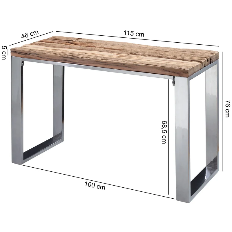 Konsolentisch 115x76x46cm Akazie Massivholz Natur Industrial Style