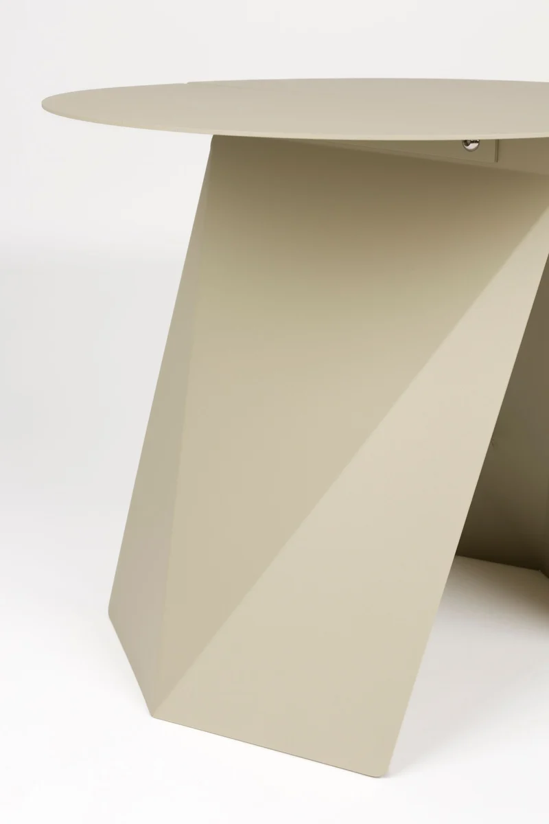 Beistelltisch Foldy Zuiver Beige aus Metall mit Origami-Design