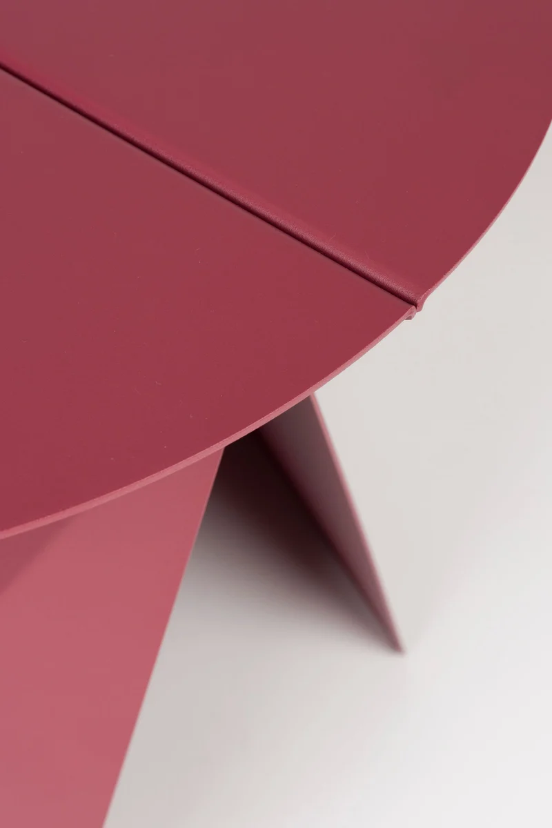 Beistelltisch Foldy Zuiver in Marsala-Rot mit Origami-Design aus Stahl