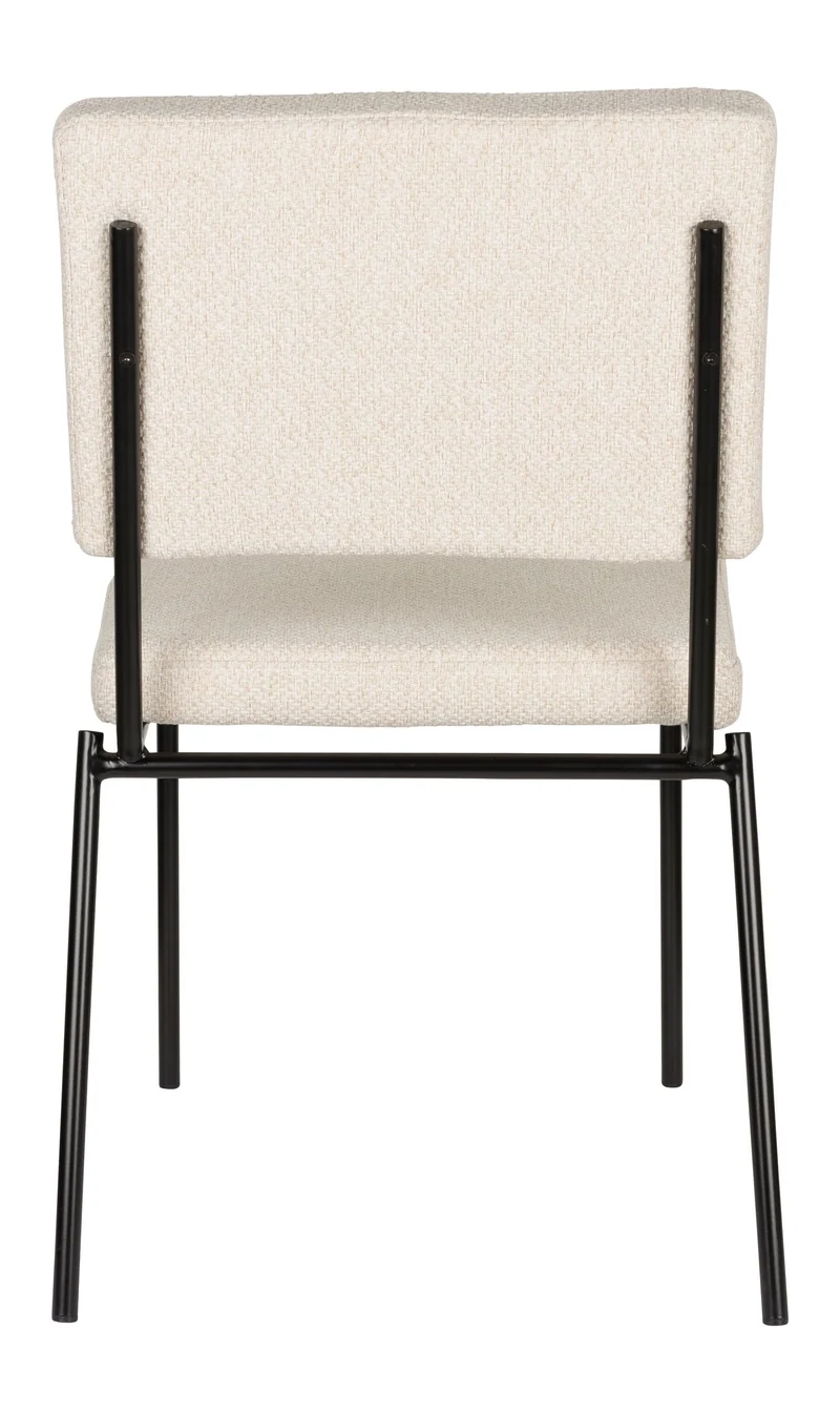 Esszimmerstuhl Fellow 2er-Set Off-White mit Metallgestell, Zuiver