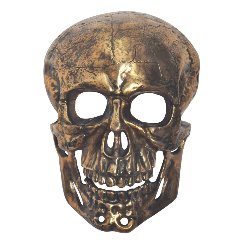 Wanddeko Totenkopf Aluminium Gold 41cm Schädel Modern Deko Skull