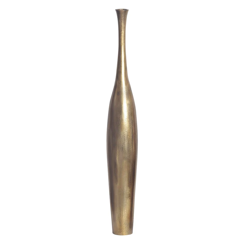 Vase BOTTLE S 75cm Aluminium Gold Blumenvase Modern Handgefertigt