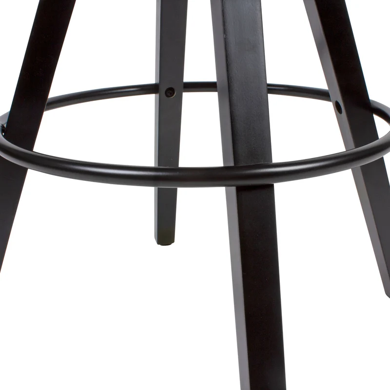 Barhocker Set 2er Schwarz Kunstleder Massivholz Skandinavisch 77cm