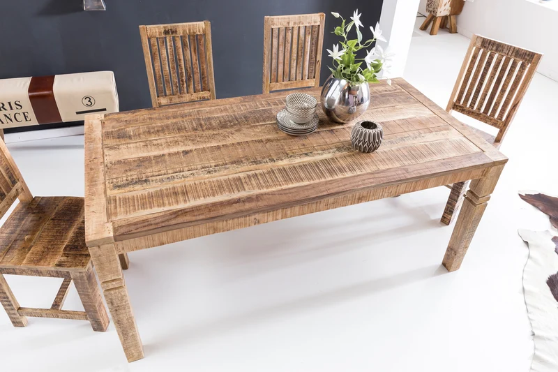 Esszimmertisch WL5.078 Mango Massivholz Landhausstil Braun 120x76x70cm