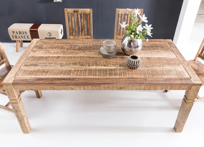 Esszimmertisch WL5.078 Mango Massivholz Landhausstil Braun 120x76x70cm