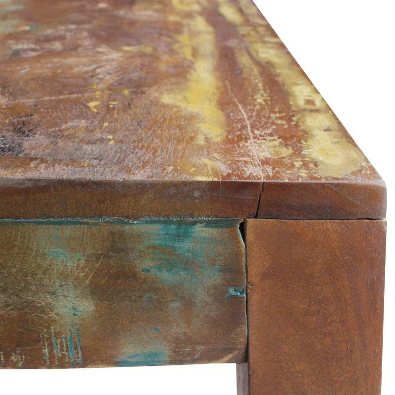 Couchtisch Kalkutta 60x47x60cm Massivholz Shabby-Chic Bootsholz quadratisch