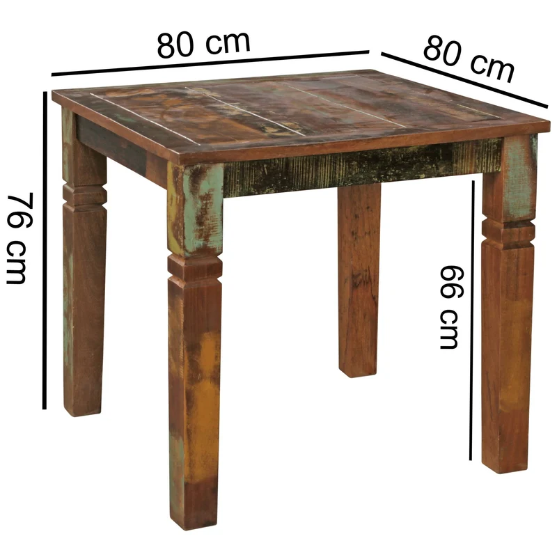 Esstisch Kalkutta 80x80cm Mango Massivholz Shabby Chic Landhausstil
