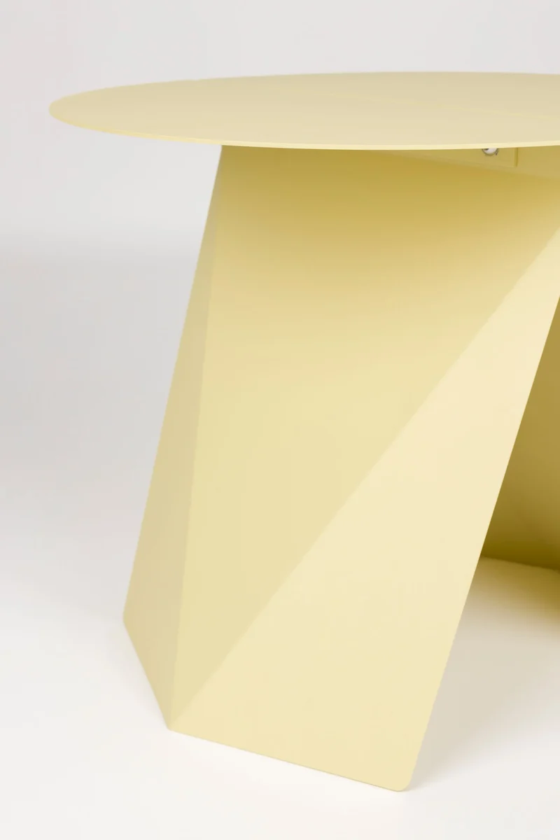 Beistelltisch Foldy Zuiver in Gelb mit Origami-Design aus Stahl