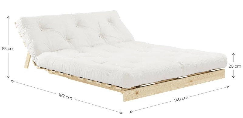 Sofa Schlafsofa ROOTS 140 Polster Cord Kiefer massiv unbehandelt Karup