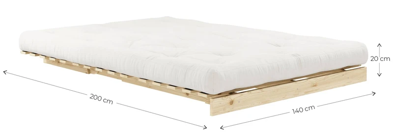 Sofa Schlafsofa ROOTS 140 Polster Cord Kiefer massiv unbehandelt Karup