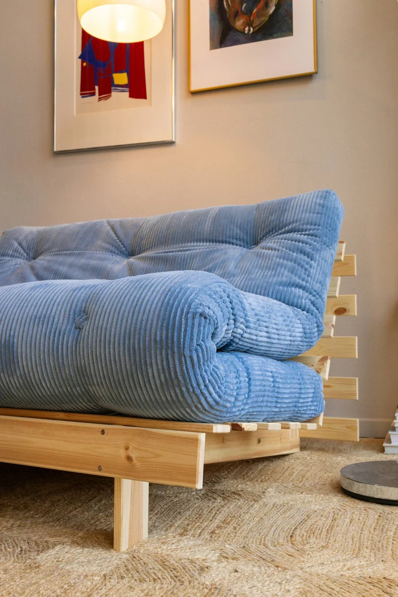 Sofa Schlafsofa ROOTS 140 Polster Cord Kiefer massiv unbehandelt Karup