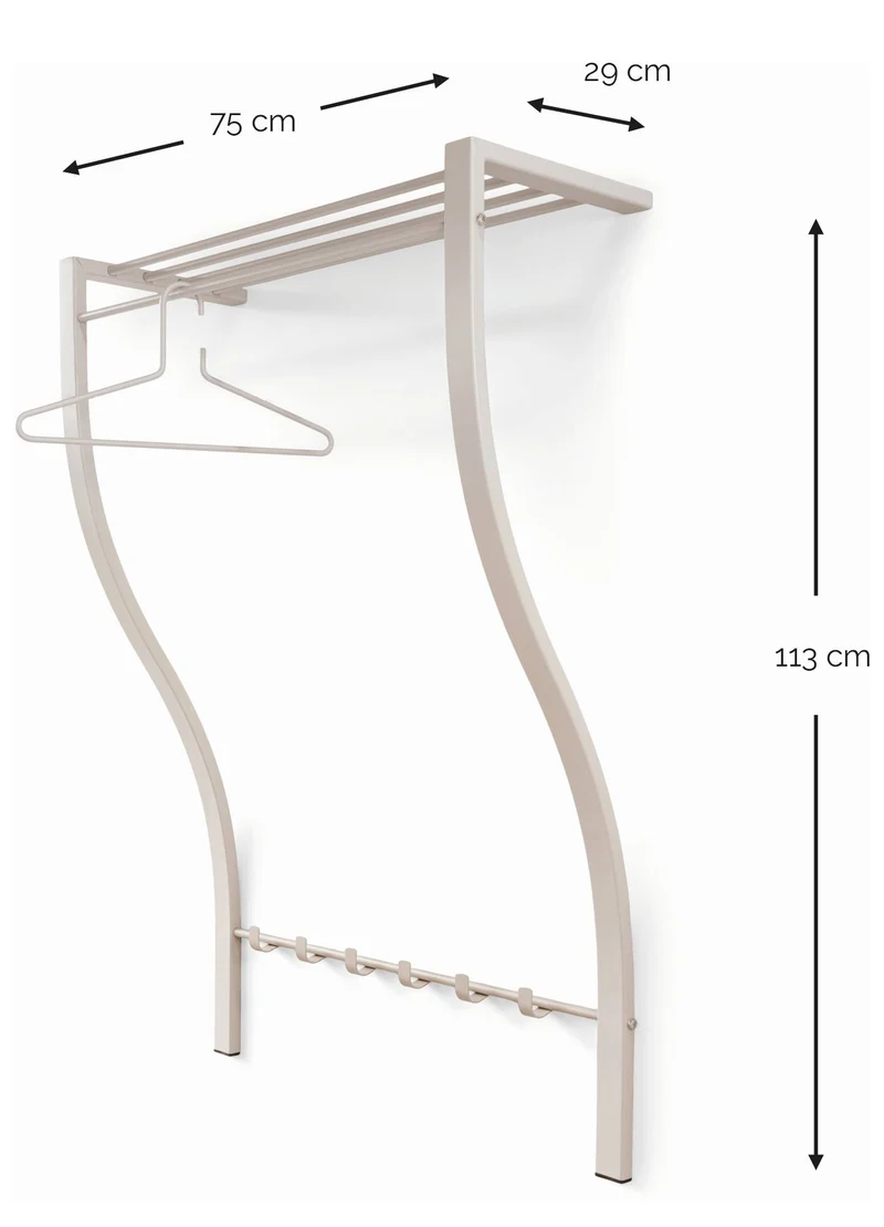 Design Wandgarderobe CARVE 1 Silky Taupe pulverbeschichtet von Spinder