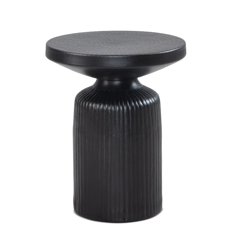 Beistelltisch Rund 40x40x50cm Metall Schwarz Aluminium Modern