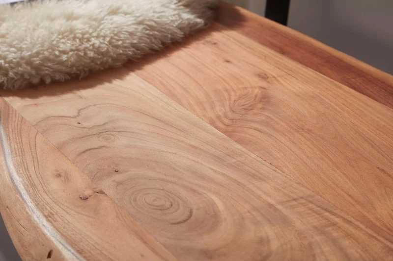 Esszimmerbank GAYA 180cm Akazie Massivholz Baumkante Landhausstil 4-Sitzer