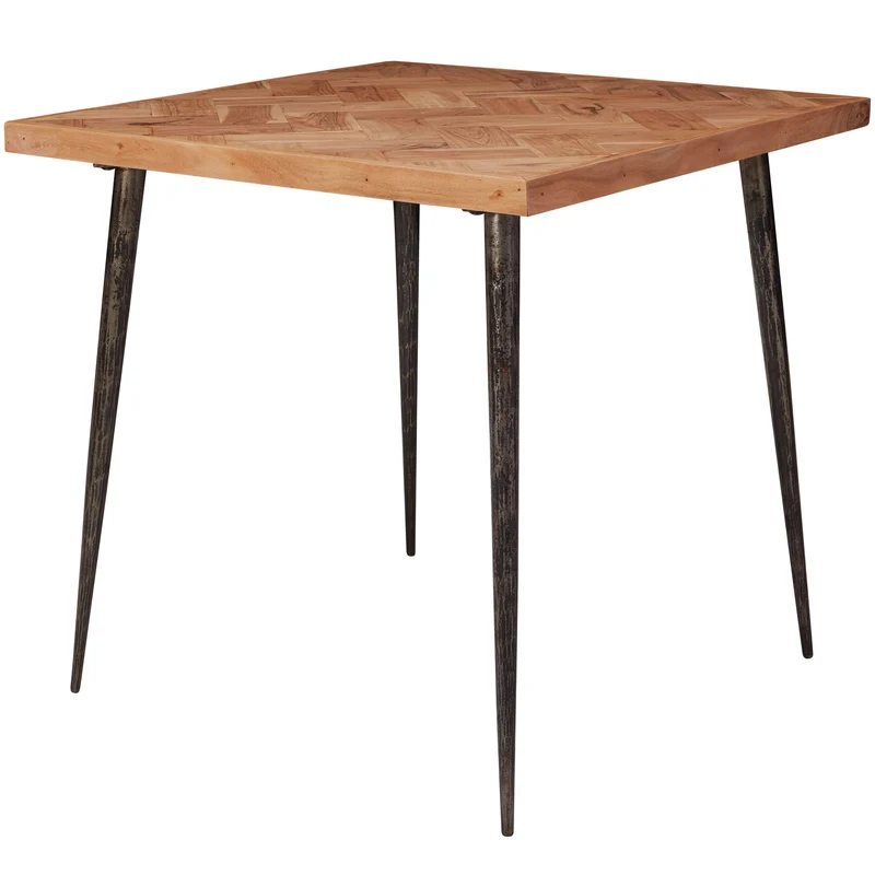 Esszimmertisch 80x76x80cm Akazie Massivholz Metall Industrial quadratisch