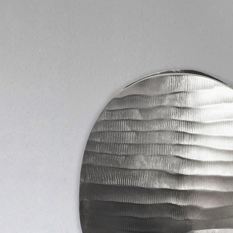 Vase 2er Set Aluminium Silber Wellenmuster Modern Tischdeko