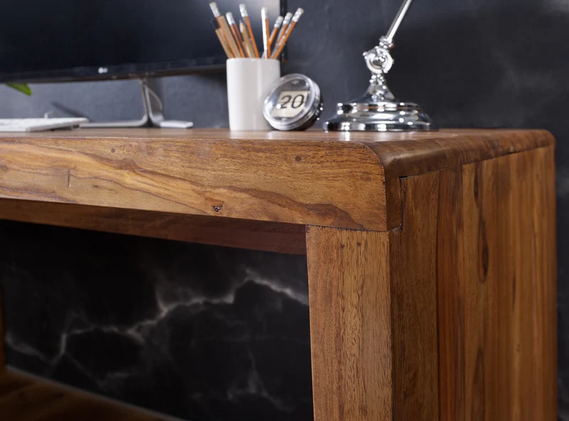 Schreibtisch BOHA 140cm Sheesham Massivholz Landhausstil Modern