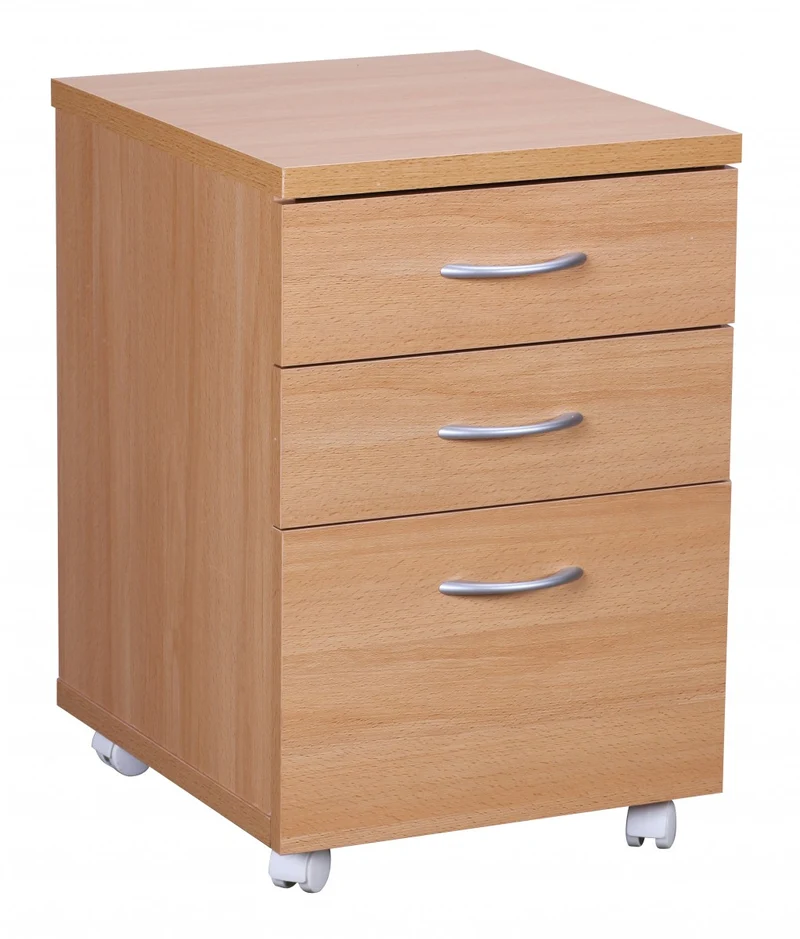 Rollcontainer OTTAWA 40x60x45cm Buche Schubladen Büro Kosmetikwagen