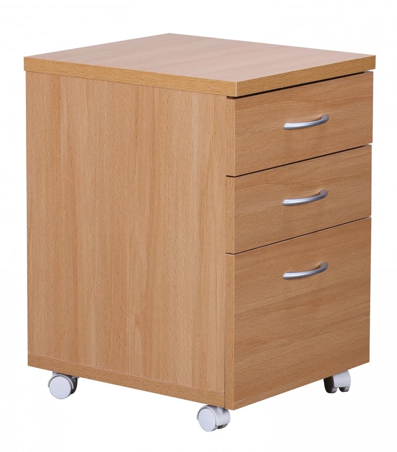Rollcontainer OTTAWA 40x60x45cm Buche Schubladen Büro Kosmetikwagen