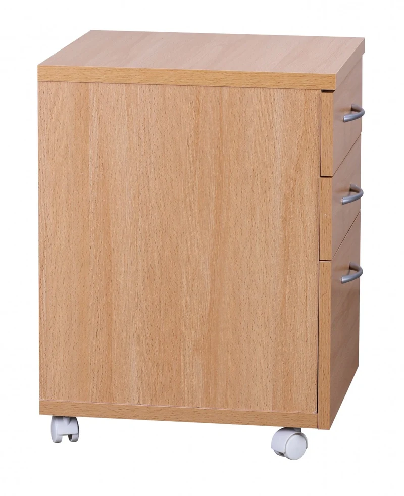 Rollcontainer OTTAWA 40x60x45cm Buche Schubladen Büro Kosmetikwagen