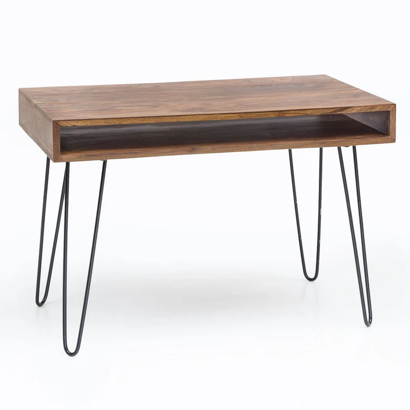 Schreibtisch BAGLI 110x60x76cm Sheesham Massivholz Landhausstil Braun