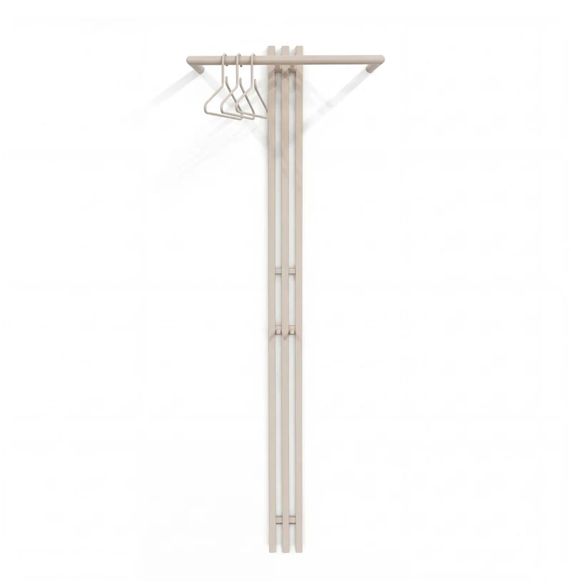 Design Garderobe SENZA 5 Silky Taupe beschichtet Wandgarderobe Spinder