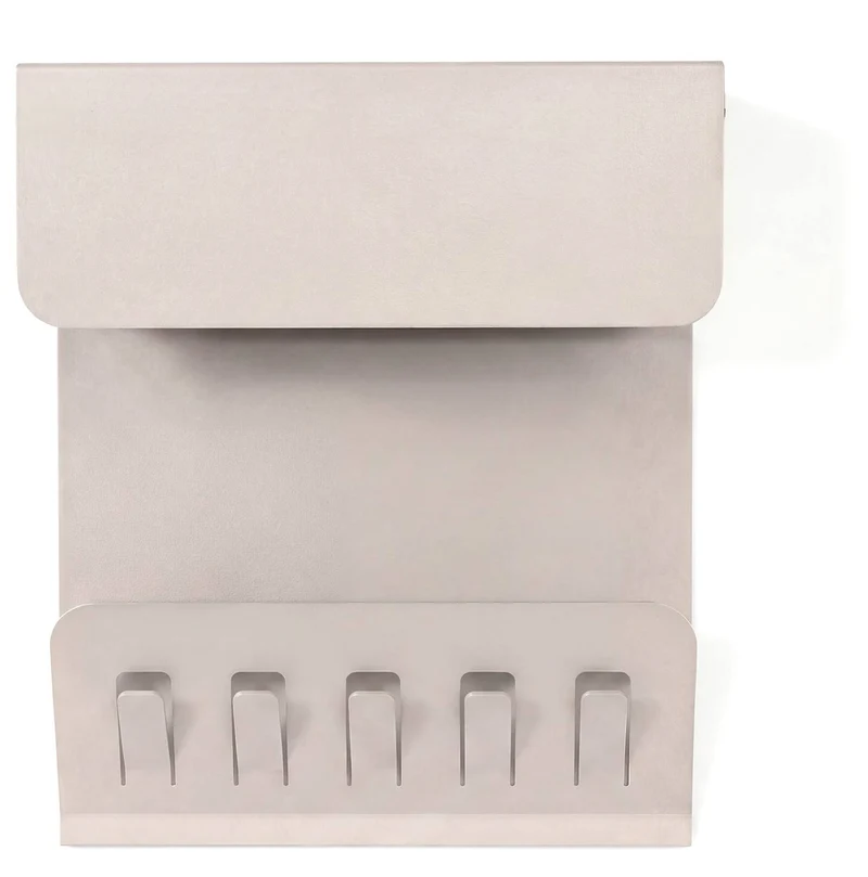 Wandgarderobe KEEPER Silky Taupe Garderobe 5 Haken und Klappe, Spinder